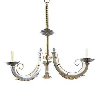 French Neoclassical 3 Arm Chandelier, 20th C.