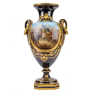 Sevres style Napoleonic porcelain vase