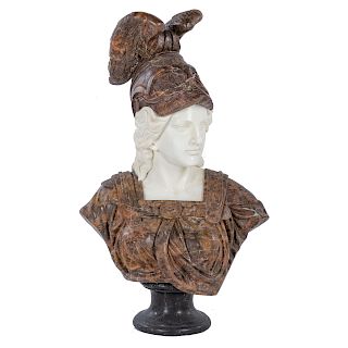 Classical style carved marble bust of Athena