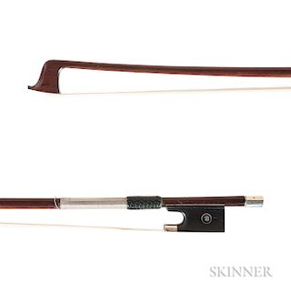 French Silver-mounted Violin Bow, Morizot Frères