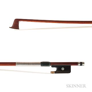 French Nickel-mounted Violin Bow, Charles Claude Husson