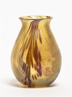 An American Studio Iridescent Glass Vase, Alchemy, Height 6 1/8 inches.