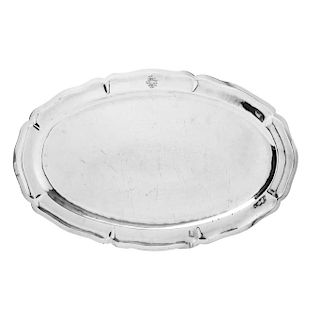 A STERLING SILVER TRAY. 
