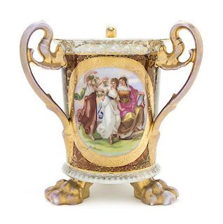 A Royal Vienna Porcelain Loving Cup, Height 7 1/2 inches.