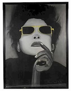 Large Figural Pastel, Woman with Sunglasses