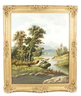 Giovanni Milone Italian Pastoral Landscape Oil
