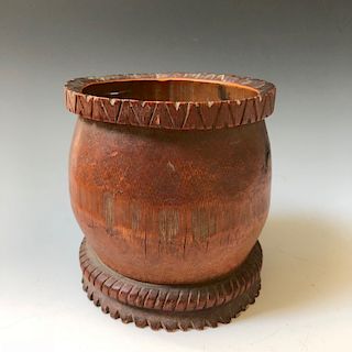 CHINESE ANTIQUE BANBOO CARVING BRUSHPOT