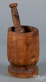 Turned mortar and pestle