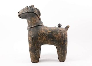 African Benin Style Pottery Horse