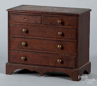 Miniature walnut chest of drawers