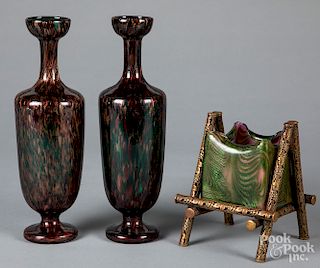 Pair of Italian art glass vases