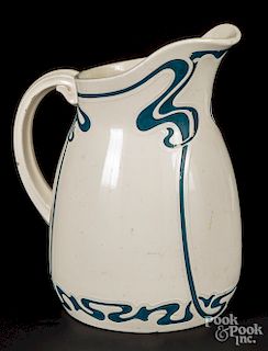 Mettlach pottery basin pitcher