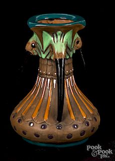 Amphora Art Nouveau stork vase