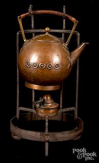 WMF hand hammered copper and brass tea kettle