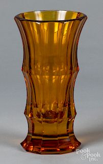 Amber art glass vase
