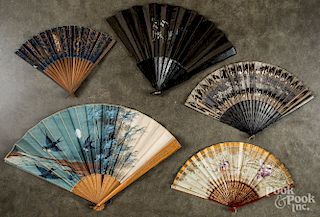 Collection of eleven hand fans, most 19th c.