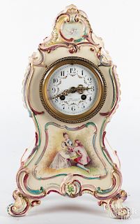 Porcelain mantel clock with Marti movement