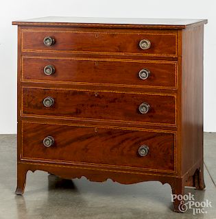 Pennsylvania Hepplewhite walnut chest of drawers