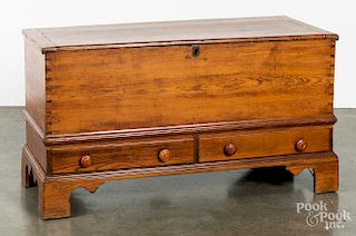 Southern Chippendale yellow pine blanket chest
