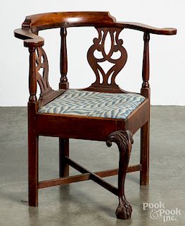 Centennial Chippendale walnut corner chair