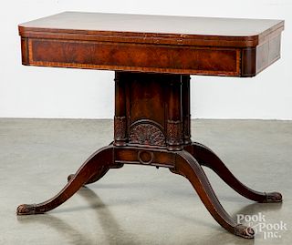 Federal style mahogany extension card table
