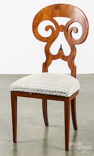 Biedermeier fruitwood chair 19th c.