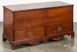 Pine blanket chest, early 19th c., 25" h., 47" w.