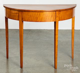 Federal tiger maple card table