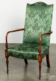 Sheraton style mahogany lolling chair.