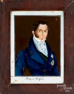 Reverse painted portrait of a gentleman