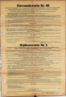 Polish WWII poster Bank of Issue, 37"x 24 1/2".