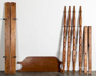 Maple tall post bed, 20th c.