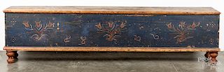 Painted pine wood box dated 1866