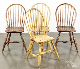 Set of six bowback Windsor chairs, ca. 1800.