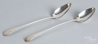 Two Scottish silver stuffing spoons