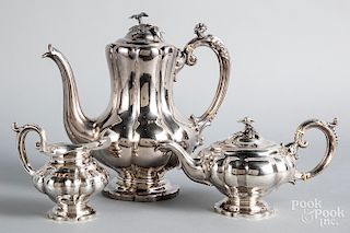 Continental three-piece silver tea service