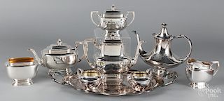Silver plated teawares.