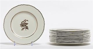 A Set of Twelve Royal Worcester Luncheon Plates, Diameter 9 1/8 inches.