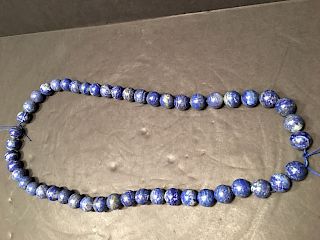 OLD Chinese Long Lapis necklace, 32"