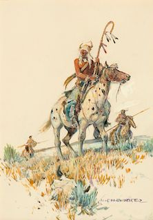 Nick Eggenhofer (1897-1985), Indians on Horseback on the Plains