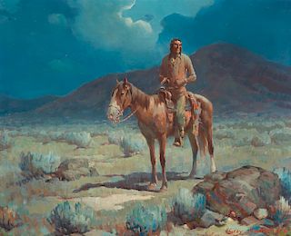 Gray Bartlett (1885-1951), Untitled (Indian on Horseback)