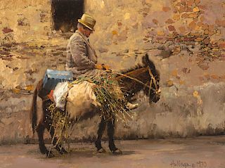 Clark Hulings (1922-2011), Fodder for the Donkey, Gift for His Wife
