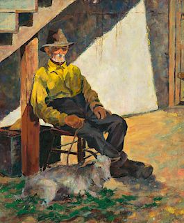 Anna Skeele (1896-1963), Seated Man with Goat