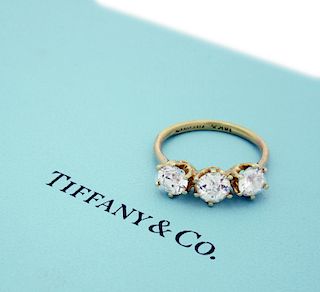 Tiffany & Co 18k Yellow Gold approx 1.5TCW Diamond Band Ring