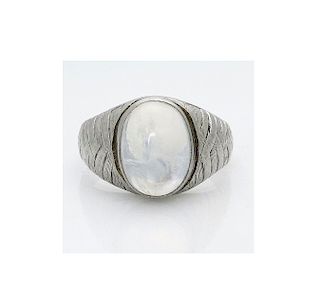 Tiffany & Co Vintage Platinum Labradorite Ring Size 11