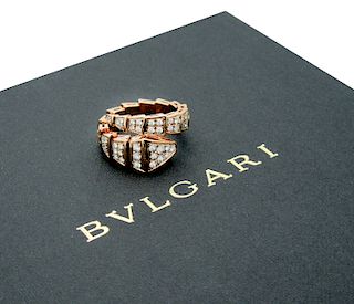 BULGARI B. SERPENTI 18kt Rose Gold Diamond Ring