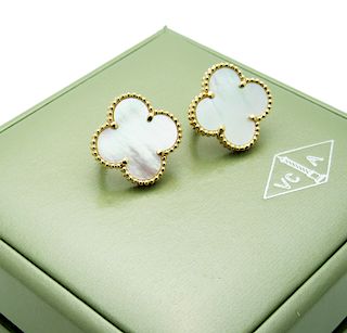 Van Cleef & Arpels  Magic Alhambra Mother of Pearl Earrings