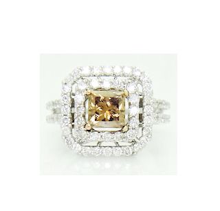 18K White Gold 1.75 Carat TCW Natural Diamond Ring GIA
