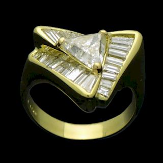 2.39 Carat Diamond 18k Gold Engagement Ring Size 6.75