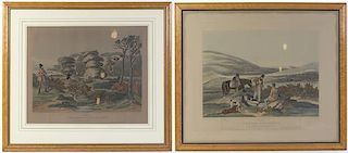 A Set of Four English Engravings, Height 17 x width 21 1/2 inches.